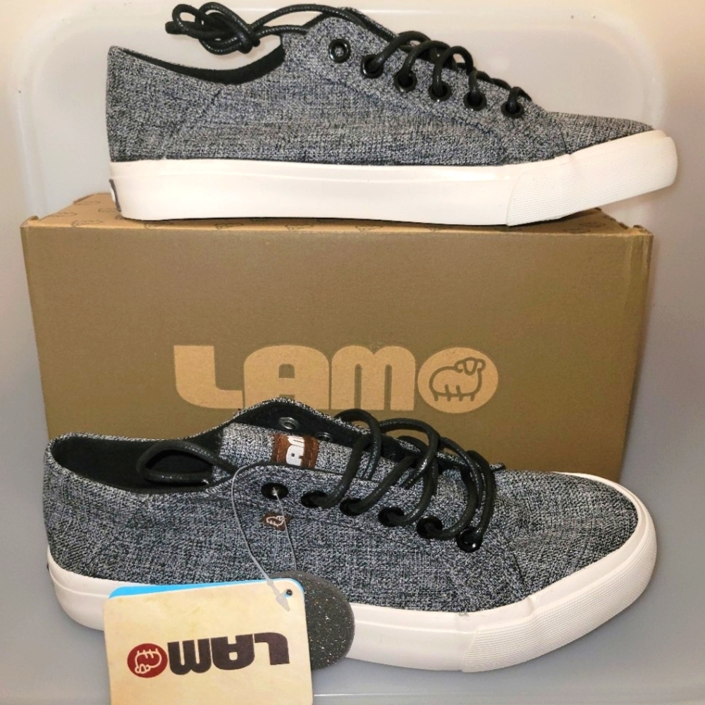 Lamo Black Gray Lace-Up Fabric Women's Sneaker Vita Women Size 8 Casual Walking